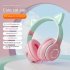 Wireless Bluetooth Headphone Gradient Color Luminous Cat Ears Gaming Headset Lovely Christmas Gifts black