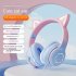 Wireless Bluetooth Headphone Gradient Color Luminous Cat Ears Gaming Headset Lovely Christmas Gifts black