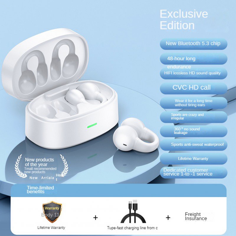 Wireless Bluetooth Headphones Bone Conduction Earphone Music Sports Headset