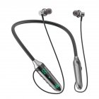 Wireless Bluetooth Headphones Neck-hanging Type Digital Display Headset Low-latency Gaming Earphone casual gray