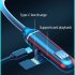 Wireless Bluetooth Headset with Digital Display Half In ear Sports Stereo Hanging Neck Headphones Blue