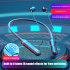 Wireless Bluetooth Headset with Digital Display Half In ear Sports Stereo Hanging Neck Headphones Blue