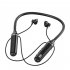 Wireless Bluetooth Headset with Digital Display Half In ear Sports Stereo Hanging Neck Headphones Blue