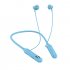Wireless Bluetooth Headset with Digital Display Half In ear Sports Stereo Hanging Neck Headphones Blue