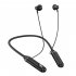 Wireless Bluetooth Headset with Digital Display Half In ear Sports Stereo Hanging Neck Headphones Pink
