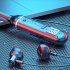 Wireless Bluetooth Headset with Digital Display Half In ear Sports Stereo Hanging Neck Headphones Blue