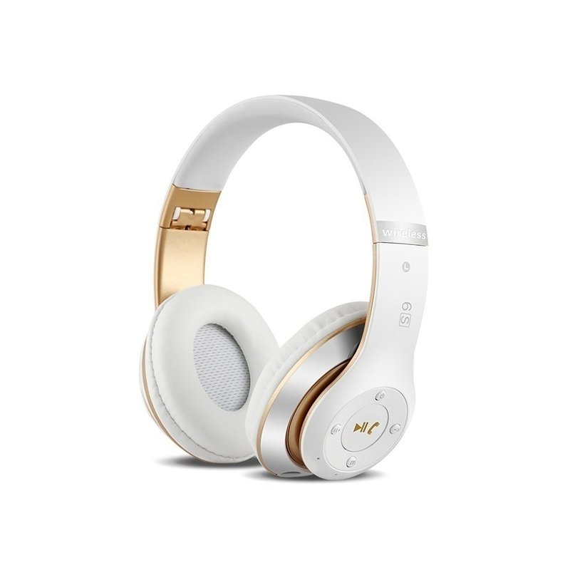 Wireless  Bluetooth  Headset Bluetooth 4.1 Earphone Long Lasting 6s Headset Usb Charging White gold