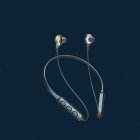 Wireless Bluetooth Headset Hanging Neck Sports Earphone Stereo Game Music Headphone With Microphone black gold