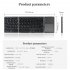 Wireless Bluetooth Keyboard Rechargeable Super Thin 3 Folding Keypad with Touchpad for Phone Tablet Silver White