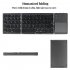 Wireless Bluetooth Keyboard Rechargeable Super Thin 3 Folding Keypad with Touchpad for Phone Tablet Silver White