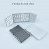 Wireless Bluetooth Keyboard Rechargeable Super Thin 3 Folding Keypad with Touchpad for Phone Tablet Silver White