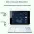 Wireless Bluetooth Keyboard Rechargeable Super Thin 3 Folding Keypad with Touchpad for Phone Tablet Silver White