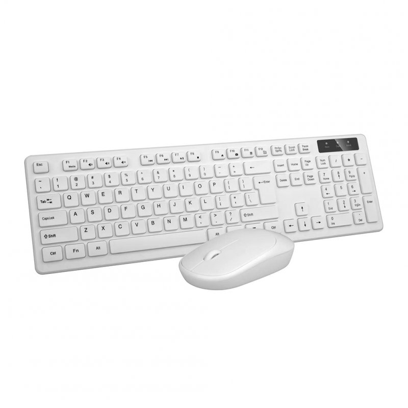 Wireless Bluetooth Keyboard Mouse Set 2.4g Plug-Play Waterproof Keyboard Mouse For Desktop Laptop Compact White