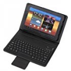[US Direct] Wireless Bluetooth Keyboard + Leather Case Stand for Samsung Galaxy Tab 7.7