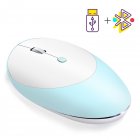 Wireless Bluetooth Mouse 3 Modes Bluetooth 5.0/3.0/2.4G Wireless Rechargeable Mouse blue