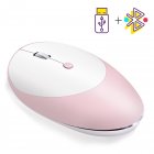 Wireless Bluetooth Mouse 3 Modes Bluetooth 5.0/3.0/2.4G Wireless Rechargeable Mouse Pink