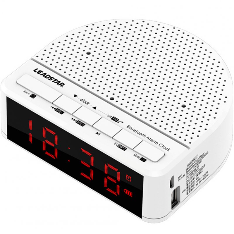 Wireless Bluetooth Radio Alarm Clock Phone Subwoofer Speaker Home Decration white_MX-01