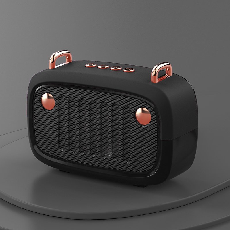 Wireless Bluetooth Speaker Cartoon Portable Insert Card Electroplate Speaker Black