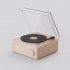 Wireless Bluetooth Speaker Alarm Clock Cute Retro Vinyl Turntable Small Audio Desktop Ornament White