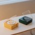 Wireless Bluetooth Speaker Alarm Clock Cute Retro Vinyl Turntable Small Audio Desktop Ornament White