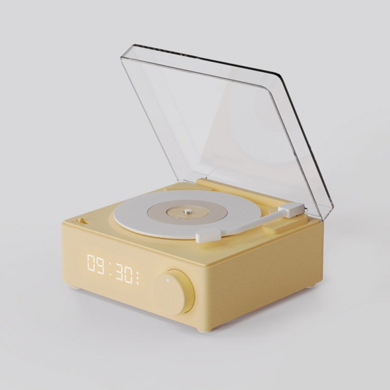 Wireless Bluetooth Speaker Alarm Clock Cute Retro Vinyl Turntable Small Audio