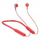 Wireless Bluetooth-compatible 5.1 Earphones Noise Cancelling Stereo Neckband Headset Universal Sport Earbuds With Microphone red
