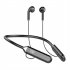 Wireless Bluetooth compatible Headset Led Digital Display Stereo Sports Neck mounted Earphone Pink