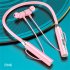 Wireless Bluetooth compatible 5 2 Headset Hanging Neck Type Stereo Noise Reduction Sports Headphones With Microphone Pink