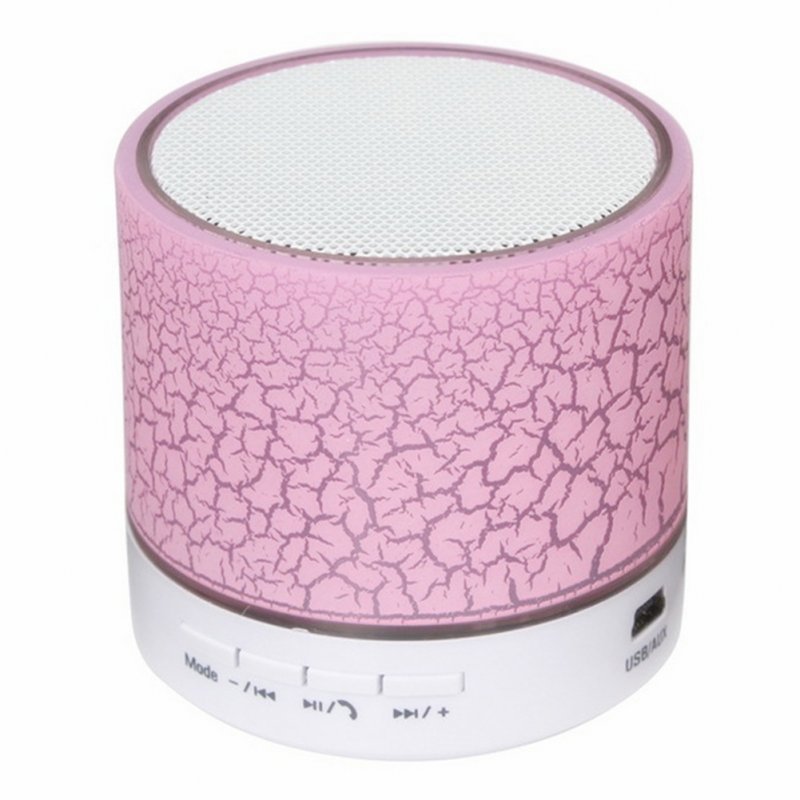 Wireless  Bluetooth-compatible  Speaker A9 Portable Led Colorful Light Crack Pattern Speaker Pink