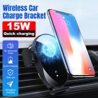 Wireless Car Charger Infrared Sensor Mount Fast <span style='color:#F7840C'>Charging</span> Holder for Phone 11 11pro X XS Max Huawei P30 Pro