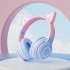 Wireless Cat Ear  Headset Stereo Headphones Colorful Lighting Gaming Headset For Smart Phones PC Tablet Computer Purple