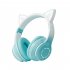 Wireless Cat Ear  Headset Stereo Headphones Colorful Lighting Gaming Headset For Smart Phones PC Tablet Computer Purple