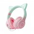 Wireless Cat Ear  Headset Stereo Headphones Colorful Lighting Gaming Headset For Smart Phones PC Tablet Computer Purple