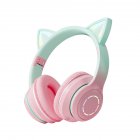 Wireless Cat Ear Headset Stereo Headphones Colorful Lighting Gaming Headset For Smart Phones PC Tablet Computer pink