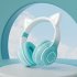 Wireless Cat Ear  Headset Stereo Headphones Colorful Lighting Gaming Headset For Smart Phones PC Tablet Computer Purple