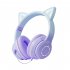 Wireless Cat Ear  Headset Stereo Headphones Colorful Lighting Gaming Headset For Smart Phones PC Tablet Computer green