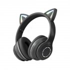Wireless Cat Ear Headset Stereo Headphones Colorful Lighting Gaming Headset For Smart Phones PC Tablet Computer black