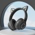 Wireless Cat Ear  Headset Stereo Headphones Colorful Lighting Gaming Headset For Smart Phones PC Tablet Computer green