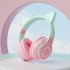 Wireless Cat Ear  Headset Stereo Headphones Colorful Lighting Gaming Headset For Smart Phones PC Tablet Computer green