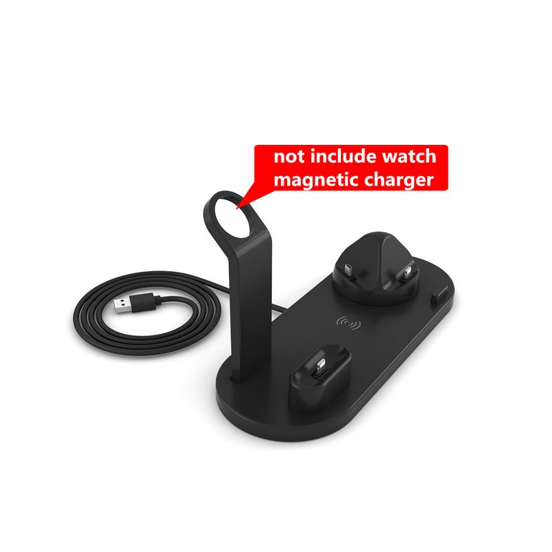 Wireless Charger 4-in-1 10W Fast Charging Stand for Apple Watch 5 4 3 Airpods Pro Station Dock For iPhone 11 XS XR X 8 black