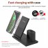 Wireless Charger Magnetic 3 in 1 Fast Charging Dock Bracket Compatible For Ios Phone Watch Headphone Black