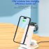 Wireless Charging Stand Wireless Charger with Night Light for Headphones Watch Mobile Phone White