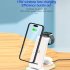 Wireless Charging Stand Wireless Charger with Night Light for Headphones Watch Mobile Phone Black