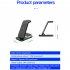 Wireless Charging Stand Wireless Charger with Night Light for Headphones Watch Mobile Phone Black