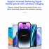 Wireless Charging Stand Wireless Charger with Night Light for Headphones Watch Mobile Phone Black