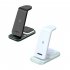 Wireless Charging Stand Wireless Charger with Night Light for Headphones Watch Mobile Phone Black