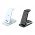 Wireless Charging Stand Wireless Charger with Night Light for Headphones Watch Mobile Phone Black