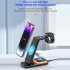 Wireless Charging Stand Wireless Charger with Night Light for Headphones Watch Mobile Phone Black