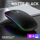 Wireless Computer Mouse Noiseless Sound Charging 2 Moldes Bluetooth Backlight  black