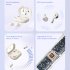 Wireless Couples Earbuds In Ear Stereo Headphones with Transparent Charging Case Noise Canceling Earphones Blue